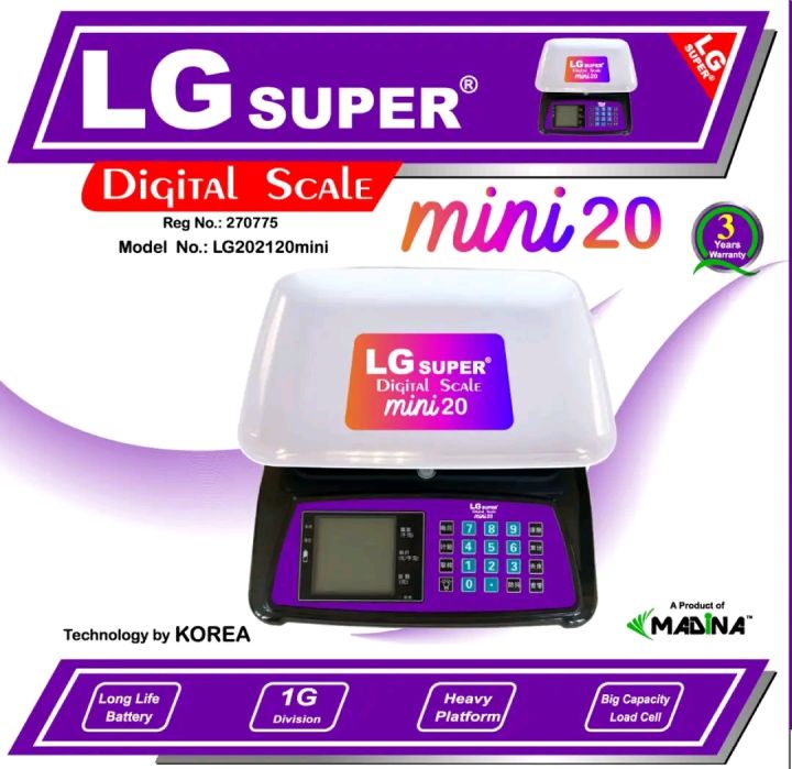 Digital Scale LG Super is suitable for weighing from 1 gram to 20 kg