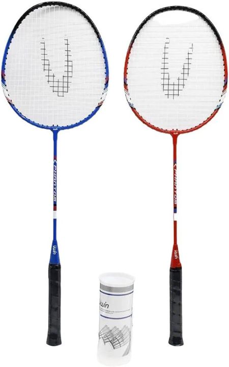 2 Player Badminton Racket Set, Multi-coloured, Wicked Vision UK,White