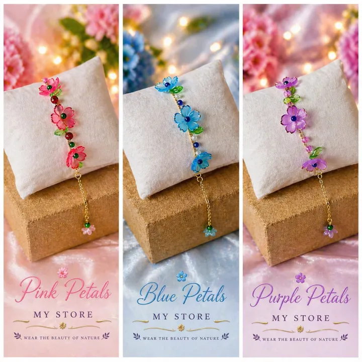 Handmade%20Floral%20Fairy%20Bracelet%20for%20Girls%20&%20Brides%20%7C%20Colorful%20Flower%20Pearl%20Bracelet%20%7C%20Mehndi%20Wedding%20Jewelry%20%7C%20Pink%20Petals%20-%20Image%202