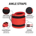 Gym Ankle Straps Double DRing Adjustable Neoprene Padded Cuffs Ankle Weight Leg Training Brace Support Sport Safety. 