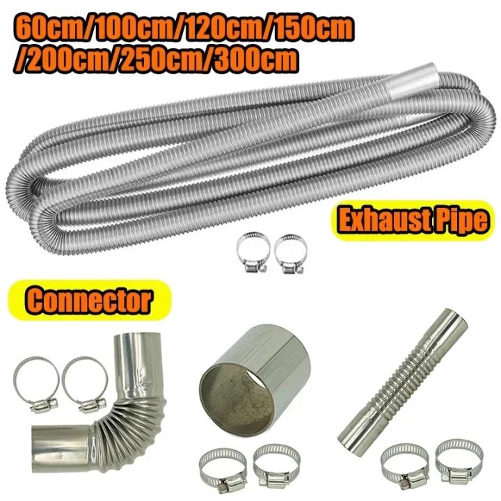 60-300cm%20Air%20Diesel%20Parking%20Heater%20Stainless%20Steel%20Exhaust%20Pipe%20Tube%20Vent%20Hose%20Elbow%20Connector%20Joiner%20W%20/Clamp%20For%20Car%20Truck%20Van%20-%20Image%203