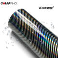 Laser Rainbow Carbon Fiber Stickers Gloss Car Vinyl Wrap Film Air Release Bubble Free Waterproof Sticker Tunning Car Accessories. 