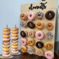 Wedding Decoration Wooden Donut Stand Wall Dessert Doughnut Table Holder Wedding Mariage Supplies Kid Birthday Party Baby Shower.