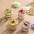 480/570ml Breakfast Cup Portable Oatmeal Cereal Nut Yogurt Salad Cup With Spoon Picnic Lunch Box Students Food Storage Container. 