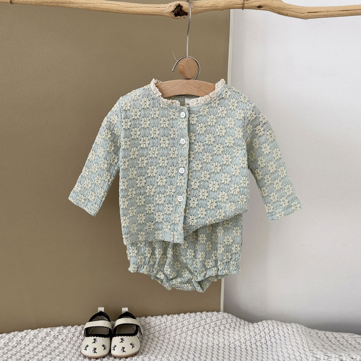 Summer%20Hot%20European%20Style%20Style%20Floral%20Embroidery%20Baby%20Onesie%20Set%20Breathable%20Long%20Sleeve%20Top%20+%20Shorts%20Baby%202Pcs%20Set%20-%20Image%205