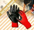 6 Pair Red Nylon Rubber Coated China High Quality Safety Hand Gloves,  Use For Construction,  Agriculture Work, Farm Work, Bike Riding,  All Work Protect Your Hand Safely.... 
