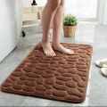 Absorbent velvet memory foam bath mat 15 x 23 Inch Pebble Embossed Washable & Anti Slip Floor Mat, Room Mat, Bath Room Toilet Mat, Decoration Area Rug. 