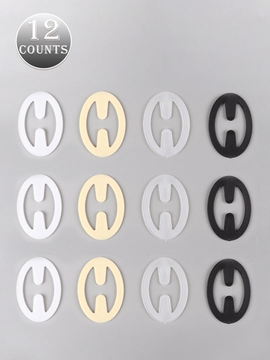 12/ pcs Elliptic shape Women Bra Strap Clips Fashion Wedding Party Invisible Bra Buckle Holders Underwear Non-slip Cross St