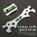 Multifunctional Stainless Steel Bathroom Wrench Tool Shower Installation Hexagonal Level Faucet Angle Ruler Distance Measuring. 