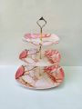 3 Tire Cupcake Stand Fruit Plate Holder Desserts Sanck Candy Buffet Stand Tower For Melamine Double Glazed. 