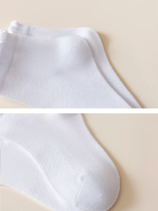 1/2/3%20pairs%20of%20children's%20white%20socks,%20middle%20tube,%20pure%20cotton,%20girls'%20princess,%20spring%20and%20autumn%20thin%20breathable%20white%20socks%20-%20Image%202