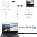 PD 100W Laptop Power Adapter, USB Type C Plug to Universal Laptop Charger, Notebook Charging Cable. 