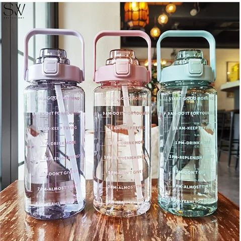 2000ml.1piece%20Gradient%20Frosted%20Water%20Bottle%20With%20Handle%20Outdoor%20Portable%20Straw%20Cup%20-%20Image%202