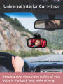 Small 2-in-1 Adjustable Car Mirror, Shatterproof with 360° Rotation & Suction Cups for Easy Install.