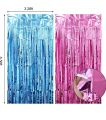 35PCS Gender Reveal Decoration Boy or Girl Balloons Tinsel Foil Curtain Gender Reveal Party Baby Photo Backdrop Blue Pink Series. 