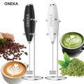 ONEKA Handheld Powerful Milk Frother Wand With Stand Battery Drink Mixer for Coffee, Lattes, Cappuccino, Matcha Gift Idea. 