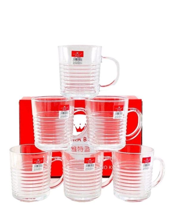 6 Pieces Heavy Tea Glass Set / Unique Design / 220ml / Tea cup Set