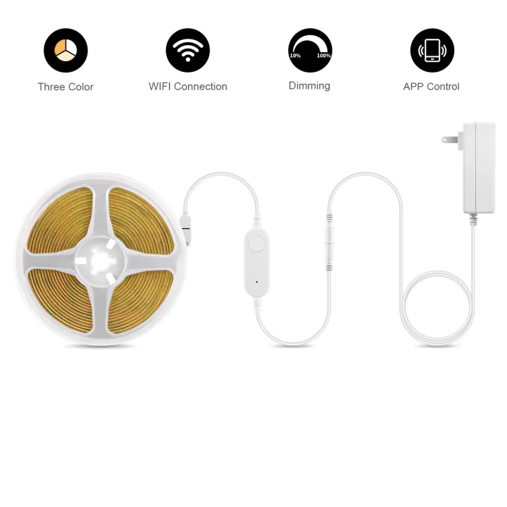 Tuya%20Smart%20COB%20LED%20Strip%20DC24V%203M/5M%20Adjustable%202700K-6500K%20Dimmable%20CCT%20Light%20Strip%20for%20Alexa/%20Home%20Works%20with%20SmartLife%20lightify%20-%20Image%207