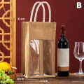 1PCS Red Wine Handbag Wine Box With Window And Handle Single/ Double Bottle Champagne Package Bag Wedding Favors For Guests.
