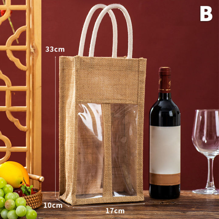 1PCS%20Red%20Wine%20Handbag%20Wine%20%20Box%20With%20Window%20And%20Handle%20Single/%20Double%20Bottle%20Champagne%20Package%20Bag%20Wedding%20Favors%20For%20Guests%20-%20Image%207