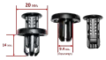 SKU-A613 (1 set of 12 pieces) plastic anchors under the Honda City gn7 (2020-20xx), both 4,5 doors, excluding screws and clips.. 