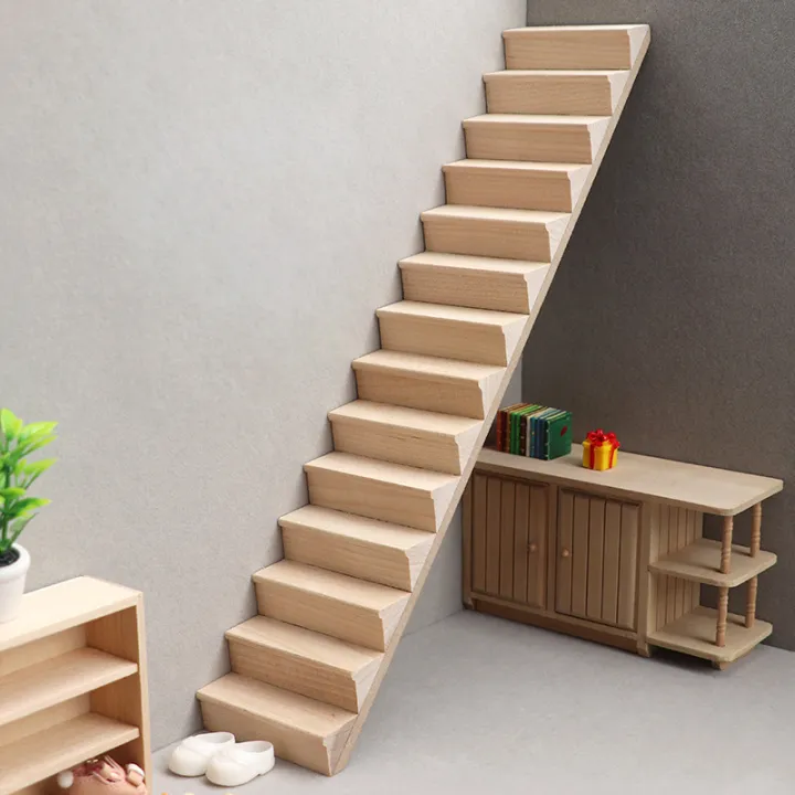 1Pc%201:12%20Dollhouse%20Miniature%20Staircase%20Mini%20No%20Handrail%20Stairs%20Furniture%20Model%20Decor%20Toy%20Doll%20House%20Accessories%20-%20Image%202
