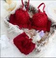 Women Push Up Bra and Panty Set Girl Floral Lace Underwear Set Underwire Brassiere.