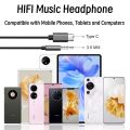 Original Type C Wired Headphone For In-ear Earbuds Samsung S25 S24 S23 S22 S21 S20 3.5mm Jack Note10 Xiaomi Huawei VIVO Earphone.