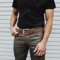 Men's Genuine Leather Belt Versatile Metal Pin Buckle Belt Luxury Strap Male Belt Business Casual Belt |.