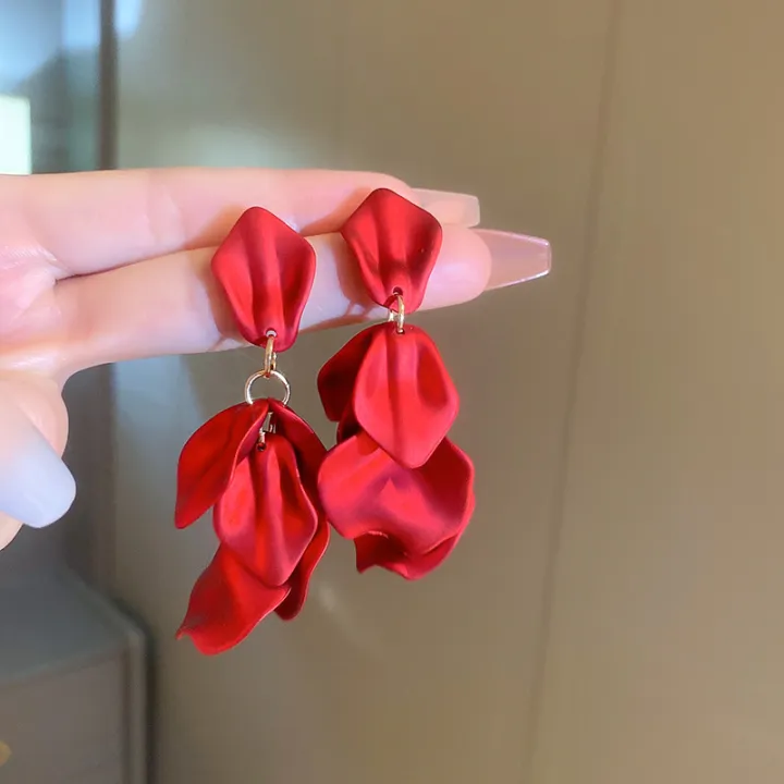 Matte%20Petal%20Tassel%20Earrings%20for%20Women%20Light%20Luxury%20Fashion%20Blue%20Drop%20Earring%20Personality%20All-match%20Jewelry%20Wholesale%20Female%20-%20Image%206