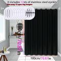Simple Style Black Shower Curtain Pure Black Design Bathroom Decorative Curtain Partition Curtain PEVA Waterproof Material. 
