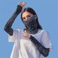 2PCS Sunscreen Set Breathable Cooling Arm Cover and Neck Scarf Cycling and Outdoor Special Ice Sleeve Hoodie.