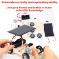 DIY handmade assembly model of solar electric vehicle for children 3D wooden puzzle STEM educational toys creative invention. 