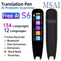 MSAI S6-AI Free AI Scan Translator Pen 12 Languages Scan to Text 134 Online Voice Translation Vocabulary Library for Student.
