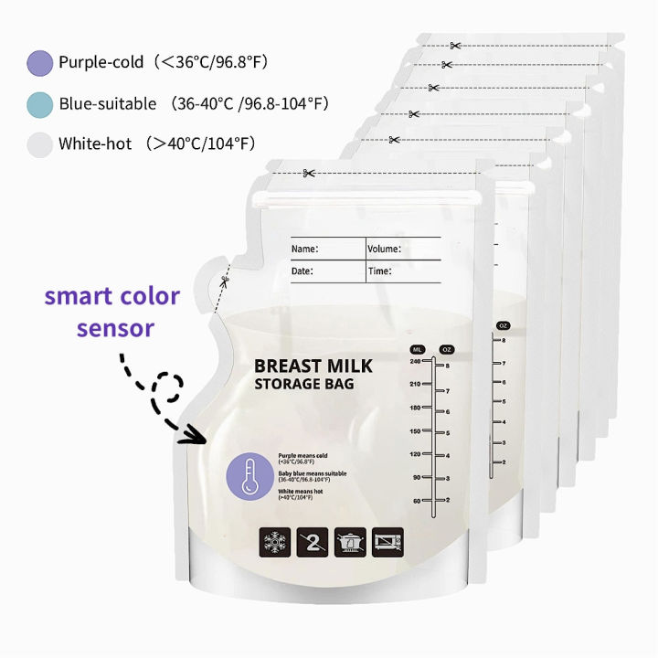 60%20Pack%20Temperature%20Sensitive%20Breast%20Milk%20Storage%20Bags%20-Food%20Grade%20PE,%20Transparent%20with%20Measurement%20Lines,%20%20Disposable%20&%20Leakpro%20-%20Image%202