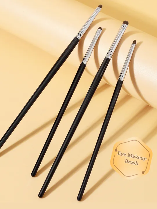 1%20Set%20Of%204%20Black%20Eye%20Detail%20Makeup%20Brushes%20Pony%20Hair%20Precision%20Eye%20Shadow%20Lying%20Silkworm%20Brightening%20Eyeliner%20Applicator%20Small%20-%20Image%203