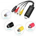 USB Audio Video Capture Card Adapter with USB Cable USB 2.0 to RCA Video Capture Converter For TV DVD VHS Capture Device. 