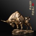 Wall Street Charging Bull Sculpture, Resin Bull Figurines European Style Home Decor Bull Statue. 