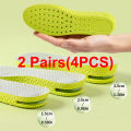 2 Pairs/4 PCS Air-Cushioned Height-Increasing Insoles High-Elasticity Latex Comfortable Shock-Absorbing Breathable Insole. 