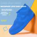 Elastic Waterproof Shoe Cover Outdoor Rain Boots Silicone Anti Slip Rain Shoe Cover PVC Portable Mid Thickened Latex Shoe Cover. 