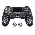Laser Carving Soft Silicone Control Cover For Playstation 4 Controller PS4 Gamepad Skin with Joystick Grip Caps. 