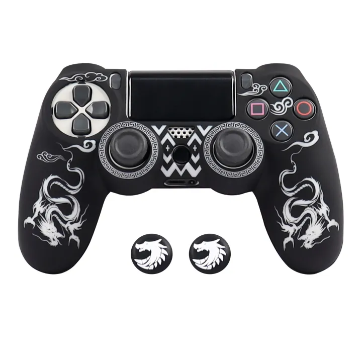 Laser%20Carving%20Soft%20Silicone%20Control%20Cover%20For%20Playstation%204%20Controller%20PS4%20Gamepad%20Skin%20with%20Joystick%20Grip%20Caps%20-%20Image%202