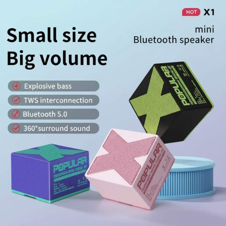 X1 Mini Wireless Portable Outdoor Subwoofer HIFI Metal Bluetooth V5.0 ...