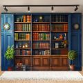 An antique bookshelf background polyester photography background prop, suitable for studio, home, wall and atmosphere decoration. 