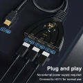 4K*2K 3 Port HDTV-compatible Switch 4K 3D VIdeo Switcher KVM Splitter 3 Input 1 Output Port Hub for Xbox PS4 DVD PC Laptop TV.