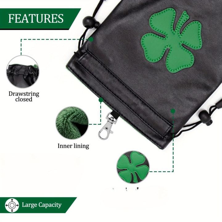 Four%20Leaf%20Clover%20Design%20Golf%20Valuables%20Pouch%20Golf%20Pouch%20Bag%20with%20Drawstrings%20Golf%20Tee%20Bag%20Pouch%20Golf%20Tee%20Pouch%20Golf%20Ball%20-%20Image%204