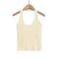 MYST&ZA2025 new summer women's casual simple halter neck sleeveless camisole short navel-baring bottoming top. 