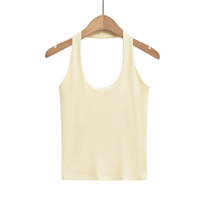 MYST&ZA2025%20new%20summer%20women's%20casual%20simple%20halter%20neck%20sleeveless%20camisole%20short%20navel-baring%20bottoming%20top%20-%20Image%202