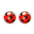 2024 Fashion Women Ladybug Anime Cartoon Style Stainless Steel Plated Earrings Jewelry Cartoon Glass Dome Stud Earrings Gifts. 