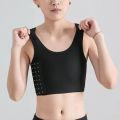 Women Breathable Chest Breast Binder Side Buckle Short Vest Tops Chest Binder Underwear Tank Tops Wireless Chest Wrap Bandage. 
